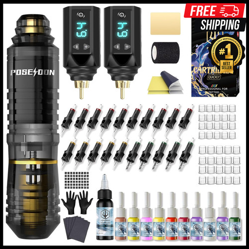 Poseidon wireless tattoo - poseidon, gun