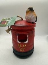 Red pillar post box bird - red,