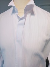 Mens White Ribbed Front Wing