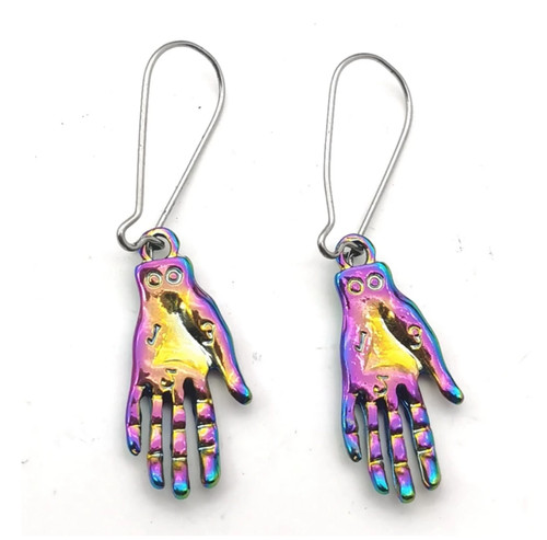 Palmistry hand earrings - hand,