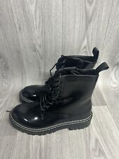 Women’s Missguided Leather Ankle Boots Black UK Size 6 Brand New 