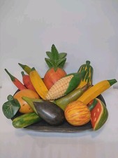 Large selection Hand Carved Wooden Painted Fruit And Vegetables and Bowl 