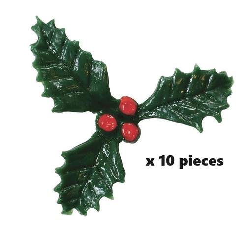 Small plastic holly with - 10,