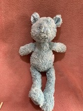 Tesco Stores - Cuddle Me Blue Bear - Soft Plush Toy Beanie Teddy 12"