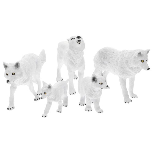 5pcs wolf statue - lifelike,