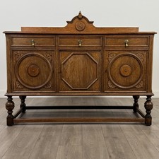 Antique 20th Century Good Quality Sideboard In Golden Oak ( REF AF-4661 )
