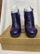 Feud London Minx 2 Dark Purple Platform High Heel Sling Back Shoes Size 4 BNIB