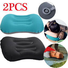 2pcs Inflatable Camping Pillow Portable Large Travel Cushion Back Neck Support 