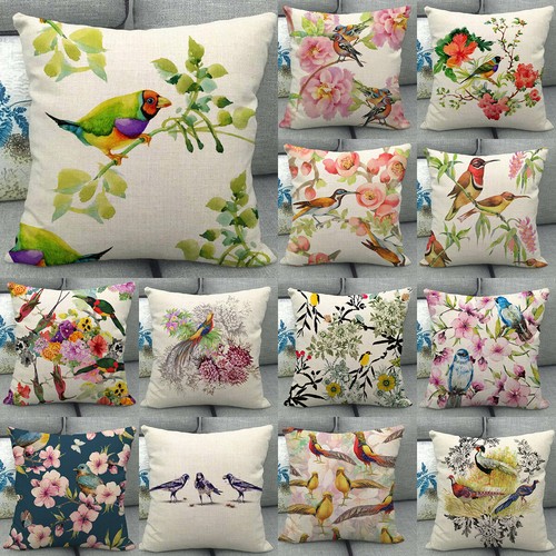 Linen cushion cover - cover, tropical