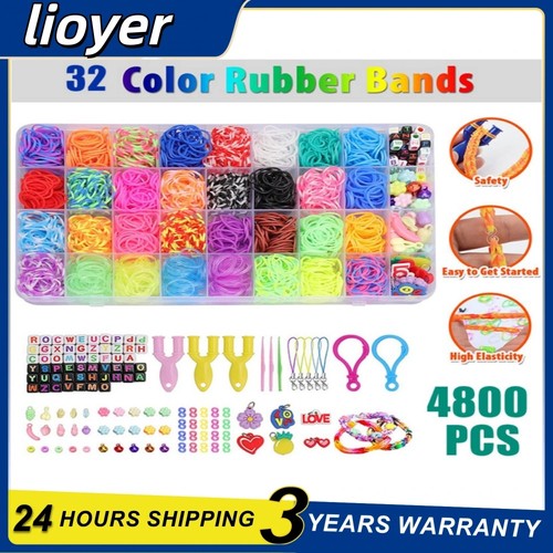 4800pcs rubber loom bands kit - rubber,
