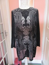 ZARA GREY ART NOVEAU DESIGN VELVET DEVORE’ TOP /SHORT DRESS size L