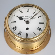 ANTIQUE FUSEE ENGLISH MARINE or SHIPS CLOCK Thomas Armstrong NEEDS RE-BUSH