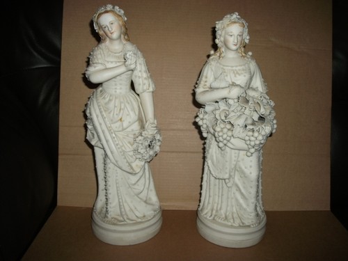 Pair antique parian - pair, ware