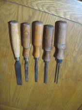 SET OF 5  VINTAGE CHISELS