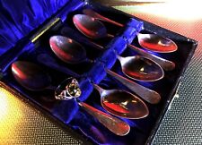 Antique Mary Sumner tea spoons Set of 6 EP silver plated boxed London 1810'