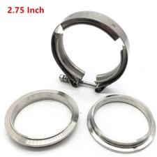 2.75 inch 70mm Stainless Steel V Band Clamp + Turbo Downpipe Female Male Flange