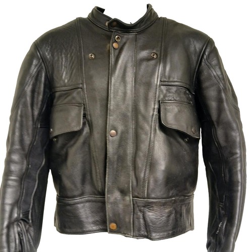 Crusader black leather biker - black,