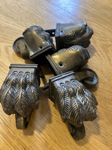 Brassed claw foot casters - casters, 5x