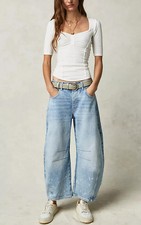 Womens Mom Jeans Barrel Leg