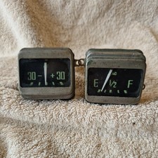 2 x Rectangular classic/vintage car gauges