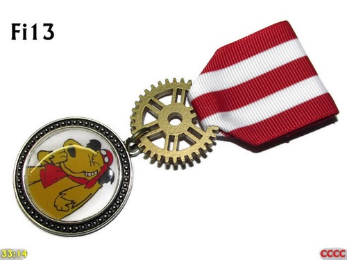 Steampunk medal pin drape - steampunk,