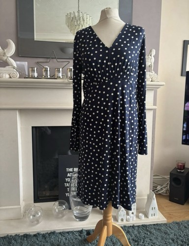 Navy blue white spot dot - navy,