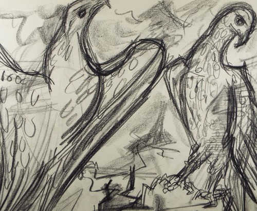 Original conte drawing - original,