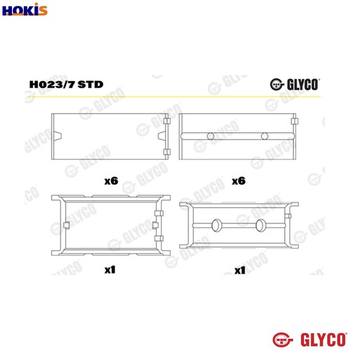 Crankshaft bearing h023 std - crankshaft,