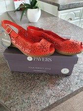 Pavers Red Slingback  Leather