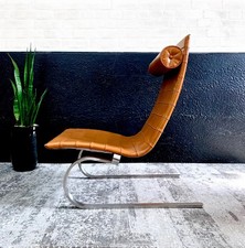 Mid-Century Modern Iconic Statement Chair Contemporary Designer Tan Leather