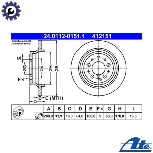 Brake disc 0112 0151 1 - 2x,