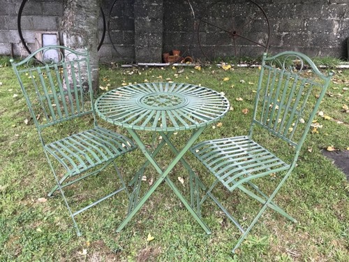 Aged green garden bistro set - aged,