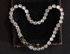 Vintage Style White Crystal Bracelet 18K White gold plated