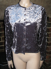 Dark Silver Grey Velvet Shrug Jacket Bolero Cardigan Sparkling Party Stunning
