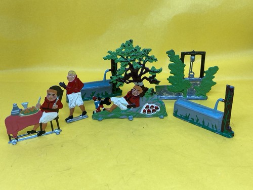 Flat metal boy under tree - flat, and