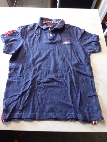 Superdry logo blue polo - polo, neck
