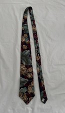 Men's Vintage Navy Blue Mix Patterned Tie Sainsbury's Lifestyle Preowned Used