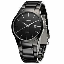 Curren Mens Black Stainless Steel Strap Analog Sport Date Day Quartz Wrist Watch