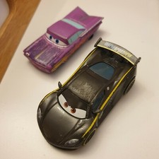 Disney Pixar Cars Ramone Chevrolet Impala Purple Flames Diecast Car Approx 4”