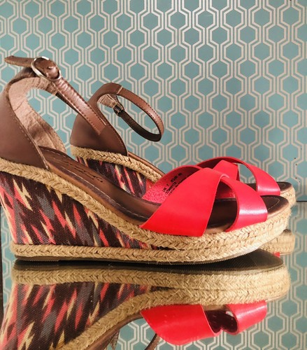 Coral pink contrast wedge - wedge, &
