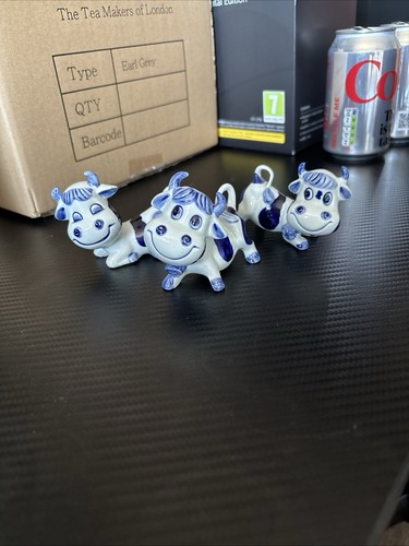 Vintage blue white ceramic - blue, &