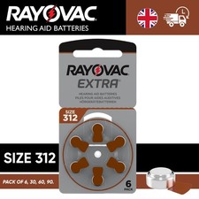 Rayovac Extra Advanced Hearing Aid Batteries Size 312 Brown Zinc Air Multi Packs