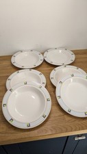 Hornsea Chequers Dish plate 22cm  white Geometric 70's Rare set of 6