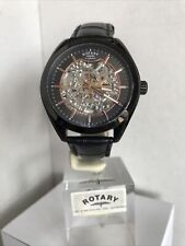 Rotary Men's  Mechanical Automatic Skeleton  B.Leather Strap Watch GS03630/04