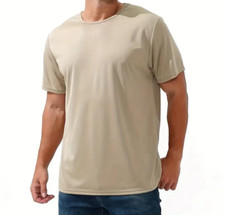 Quick Dry Mens T-Shirt Short Sleeve Sports Gym Polyester Top Tee Training