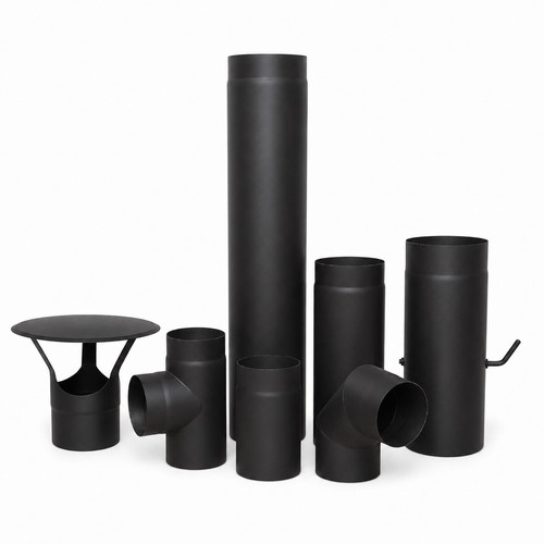 Black vitreous stove flue - stove,