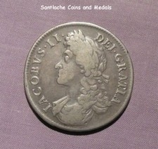 1687 KING JAMES II SILVER CROWN - TERTIO EDGE