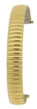 Gold Tone Stainless Steel Expanding Watch Strap Bracelet 14mm - 18mm 