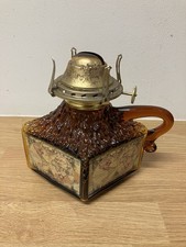 Unique Faux Antique Oil / Paraffin Lamp With Maps Of The World Decoration.