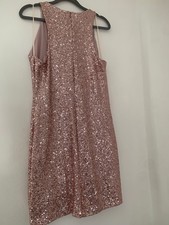 New Primark rose gold sequin fitted dress Size medium Christmas party 